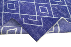 Geometric Carpet Mor Geometrik Pamuk Yün El Dokuma Halısı 196x296 Agacan