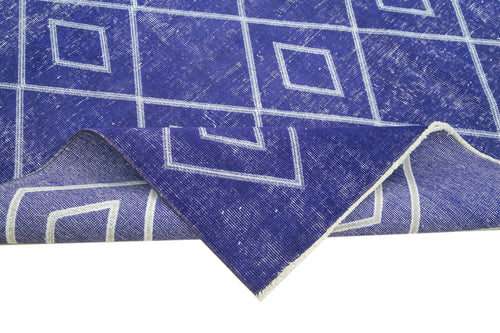 Geometric Carpet Mor Geometrik Pamuk Yün El Dokuma Halısı 196x296 Agacan