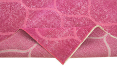 Geometric Carpet Pembe Geometrik Pamuk Yün El Dokuma Halısı 113x203 Agacan