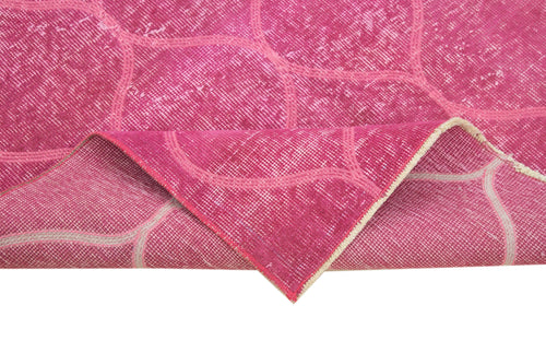 Geometric Carpet Pembe Geometrik Pamuk Yün El Dokuma Halısı 113x203 Agacan