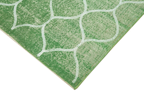 Geometric Carpet Yeşil Geometrik Pamuk Yün El Dokuma Halısı 117x193 Agacan
