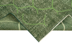 Geometric Carpet Yeşil Geometrik Pamuk Yün El Dokuma Halısı 128x216 Agacan