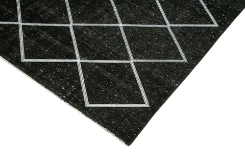 Geometric Carpet Siyah Geometrik Pamuk Yün El Dokuma Halısı 256x387 Agacan