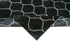 Geometric Carpet Siyah Geometrik Pamuk Yün El Dokuma Halısı 301x398 Agacan