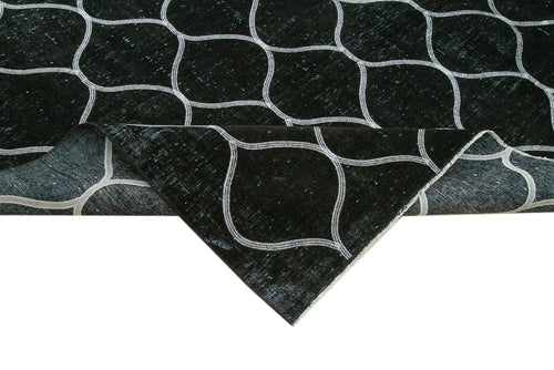 Geometric Carpet Siyah Geometrik Pamuk Yün El Dokuma Halısı 301x398 Agacan