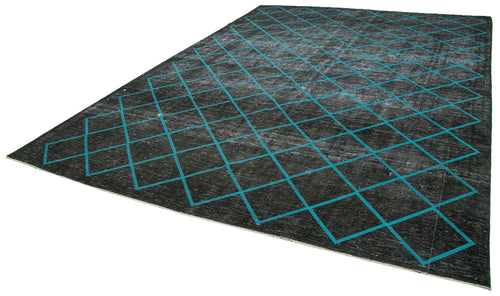 Geometric Carpet Siyah Geometrik Pamuk Yün El Dokuma Halısı 297x415 Agacan