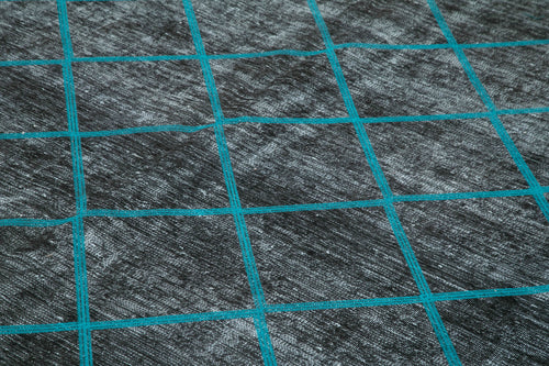 Geometric Carpet Siyah Geometrik Pamuk Yün El Dokuma Halısı 297x415 Agacan