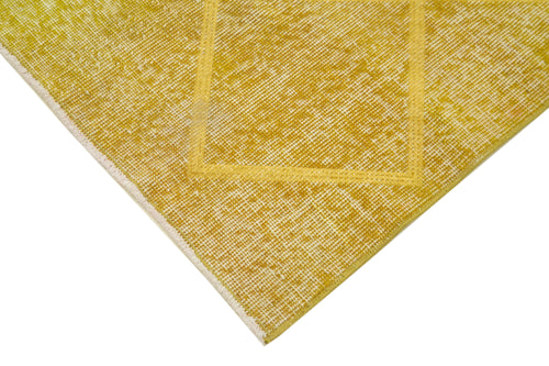 Geometric Carpet Sarı Geometrik Pamuk Yün El Dokuma Halısı 85x293 Agacan