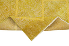 Geometric Carpet Sarı Geometrik Pamuk Yün El Dokuma Halısı 85x293 Agacan