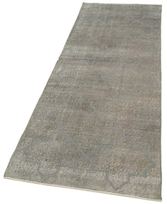 Geometric Carpet Gri Geometrik Pamuk Yün El Dokuma Halısı 83x242 Agacan