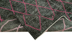 Geometric Carpet Siyah Geometrik Pamuk Yün El Dokuma Halısı 145x384 Agacan