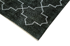 Geometric Carpet Siyah Geometrik Pamuk Yün El Dokuma Halısı 146x376 Agacan