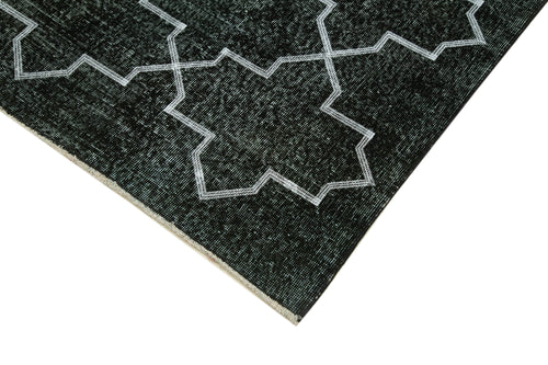 Geometric Carpet Siyah Geometrik Pamuk Yün El Dokuma Halısı 146x376 Agacan