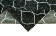 Geometric Carpet Siyah Geometrik Pamuk Yün El Dokuma Halısı 145x396 Agacan