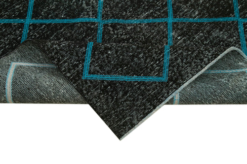 Geometric Carpet Siyah Geometrik Pamuk Yün El Dokuma Halısı 141x373 Agacan