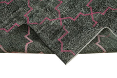 Geometric Carpet Siyah Geometrik Pamuk Yün El Dokuma Halısı 146x388 Agacan