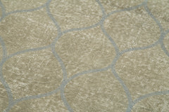 Geometric Carpet Gri Geometrik Pamuk Yün El Dokuma Halısı 111x303 Agacan