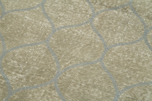 Geometric Carpet Gri Geometrik Pamuk Yün El Dokuma Halısı 111x303 Agacan