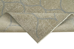 Geometric Carpet Gri Geometrik Pamuk Yün El Dokuma Halısı 111x303 Agacan