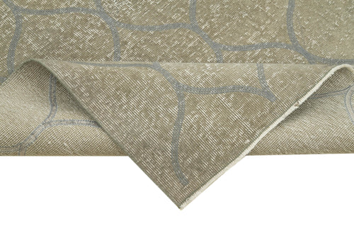 Geometric Carpet Gri Geometrik Pamuk Yün El Dokuma Halısı 111x303 Agacan