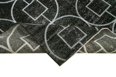 Geometric Carpet Siyah Geometrik Pamuk Yün El Dokuma Halısı 137x390 Agacan