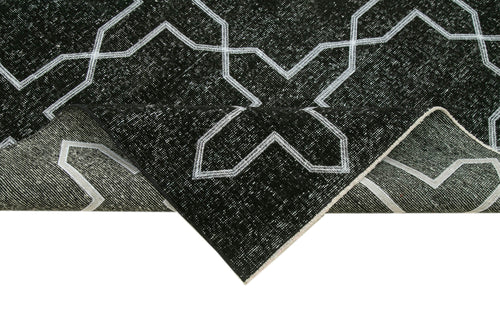 Geometric Carpet Siyah Geometrik Pamuk Yün El Dokuma Halısı 146x406 Agacan