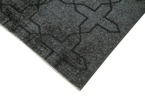 Geometric Carpet Siyah Geometrik Pamuk Yün El Dokuma Halısı 140x386 Agacan