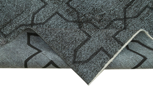 Geometric Carpet Siyah Geometrik Pamuk Yün El Dokuma Halısı 140x386 Agacan