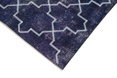 Geometric Carpet Mor Geometrik Pamuk Yün El Dokuma Halısı 138x387 Agacan