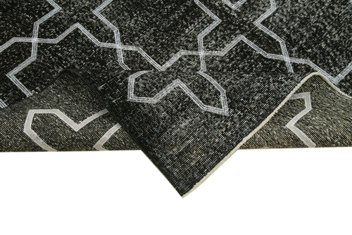 Geometric Carpet Siyah Geometrik Pamuk Yün El Dokuma Halısı 142x371 Agacan