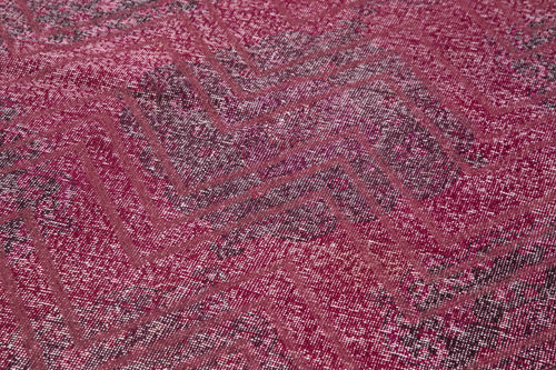 Geometric Carpet Mor Geometrik Pamuk Yün El Dokuma Halısı 148x414 Agacan