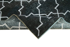 Geometric Carpet Siyah Geometrik Pamuk Yün El Dokuma Halısı 140x380 Agacan