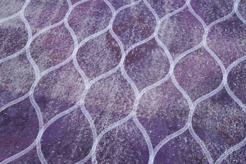 Geometric Carpet Mor Geometrik Pamuk Yün El Dokuma Halısı 131x382 Agacan