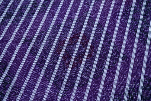 Geometric Carpet Mor Geometrik Pamuk Yün El Dokuma Halısı 146x372 Agacan