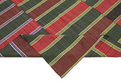 Striped Kilim Kırmızı Çizgili Pamuk Yün El Dokuma Halısı 172x280 Agacan