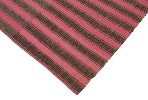 Striped Kilim Pembe Çizgili Pamuk Yün El Dokuma Halısı 192x266 Agacan