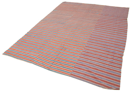 Striped Kilim Kırmızı Çizgili Pamuk Yün El Dokuma Halısı 182x250 Agacan