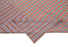 Striped Kilim Kırmızı Çizgili Pamuk Yün El Dokuma Halısı 182x250 Agacan