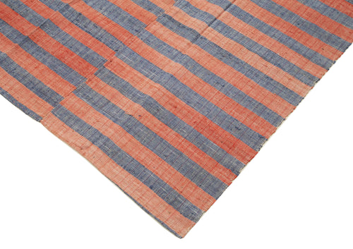 Striped Kilim Kırmızı Çizgili Pamuk Yün El Dokuma Halısı 160x250 Agacan