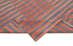 Striped Kilim Kırmızı Çizgili Pamuk Yün El Dokuma Halısı 160x250 Agacan