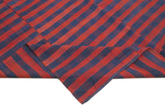 Striped Kilim Kırmızı Çizgili Pamuk Yün El Dokuma Halısı 206x325 Agacan