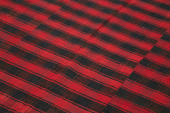 Striped Kilim Siyah Çizgili Pamuk Yün El Dokuma Halısı 187x284 Agacan
