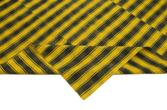 Striped Kilim Sarı Çizgili Pamuk Yün El Dokuma Halısı 181x303 Agacan