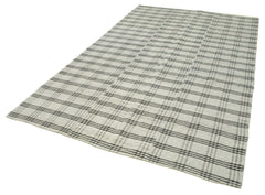 Striped Kilim Bej Çizgili Pamuk Yün El Dokuma Halısı 182x305 Agacan