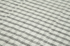 Striped Kilim Beyaz Çizgili Pamuk Yün El Dokuma Halısı 185x300 Agacan