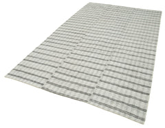 Striped Kilim Bej Çizgili Pamuk Yün El Dokuma Halısı 165x278 Agacan