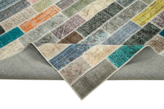 Kırk Yama Pembe Patchwork Pamuk Yün El Dokuma Halısı 303x400 Agacan