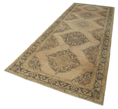 Zile Bej Eskitme Pamuk Yün El Dokuma Halısı 145x390 Agacan