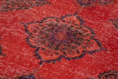 Zile Kırmızı Eskitme Pamuk Yün El Dokuma Halısı 150x386 Agacan