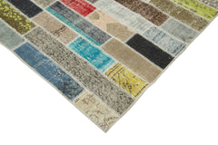 Kırk Yama Pembe Patchwork Pamuk Yün El Dokuma Halısı 303x408 Agacan